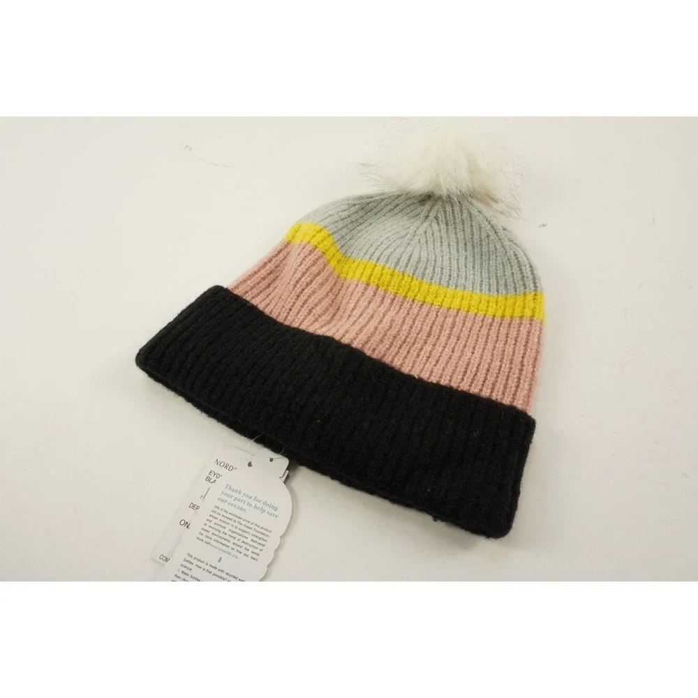 Beanie Striped SAVE THE OCEAN Gray White Tie Dye Recycled‎ Plastic New With Tags